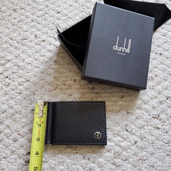 NWT - DUNHILL Black Leather Wallet with Money Clip - Picture 8 of 11
